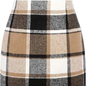 Womens High Waist Plaid Skirt Bodycon Pencil Wool Mini Skirts